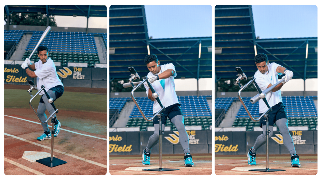 mark brooks hitting with the attack tee on the field 9999